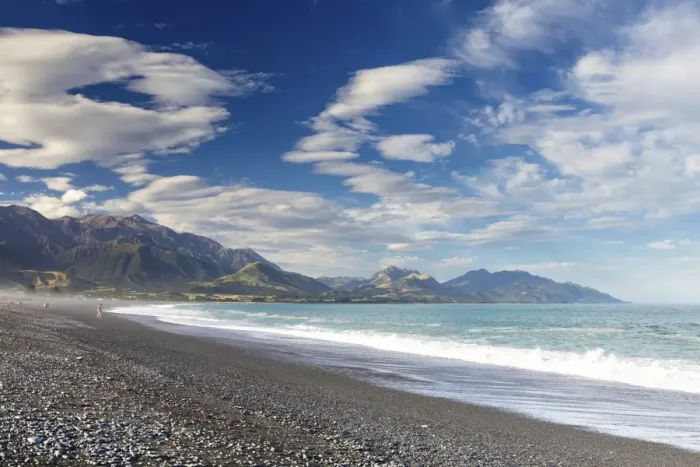 Framed Print : Dark beach of Kaikoura in front of the Kaikoura Range, in the evening light, Kaikoura, Canterbury Region, New Zealand Framed Print : Dark beach of Kaikoura in front of the Kaikoura Range, in the evening light, Kaikoura, Canterbury Region, New Zealand