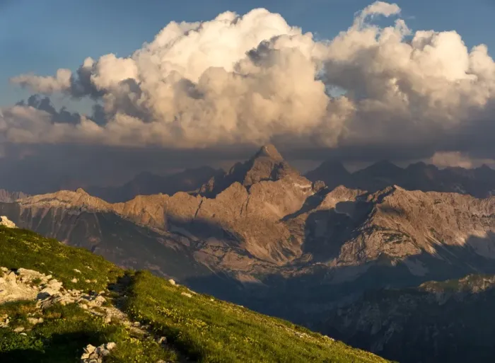 Framed Print : Dark clouds above the Allgau Alps, Oberstdorf, Bavaria, Germany