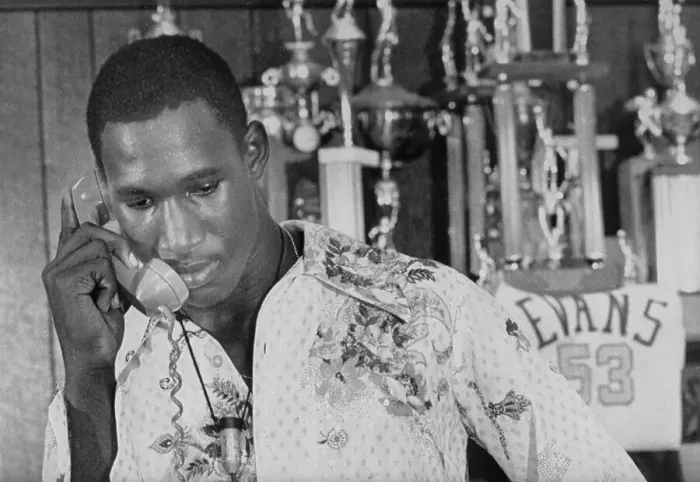 Framed Print : Darryl Dawkins Talking on the Phone Framed Print : Darryl Dawkins Talking on the Phone