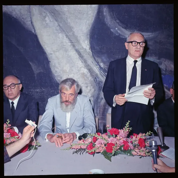 Framed Print : Darryl F. Zanuck Making Announcement Framed Print : Darryl F. Zanuck Making Announcement