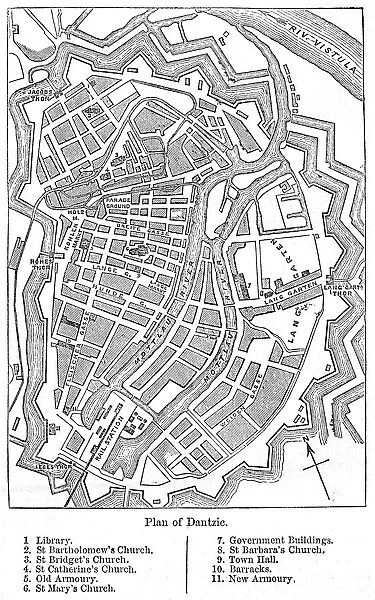 Datzig Gdansk city plan 1884