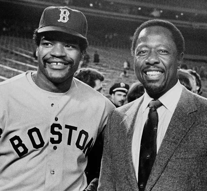 Framed Print : Dave Henderson And Hank Aaron Framed Print : Dave Henderson And Hank Aaron