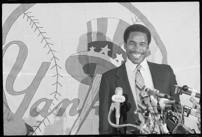 Framed Print : Dave Winfield at News Conference Framed Print : Dave Winfield at News Conference