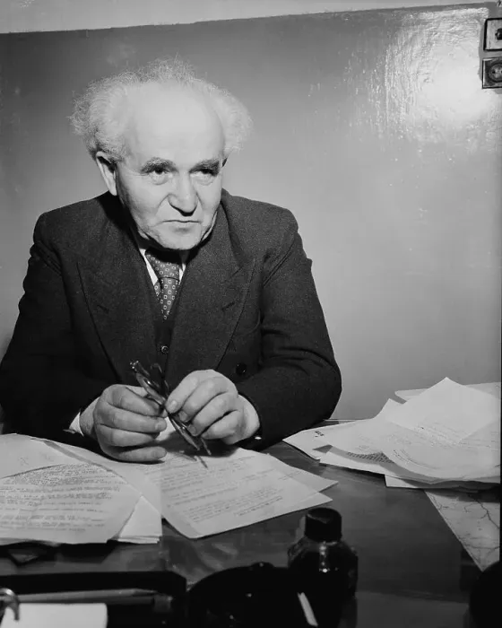 Framed Print : David Ben Gurion in Office