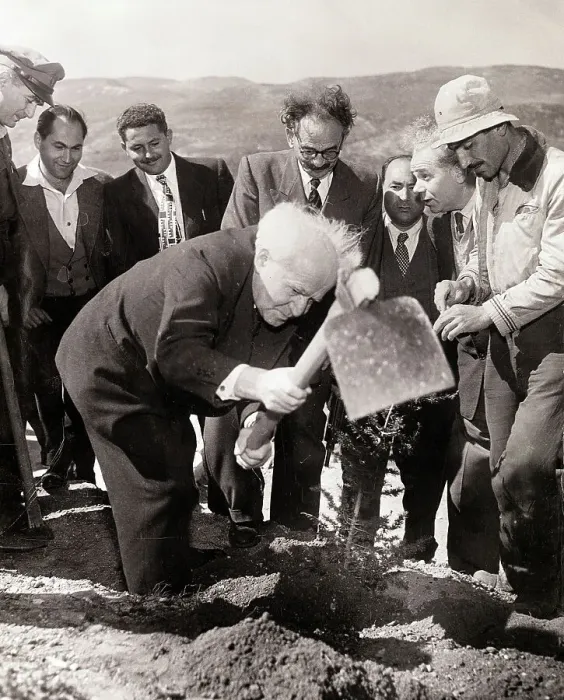 Framed Print : David Ben-Gurion Planting Tree Framed Print : David Ben-Gurion Planting Tree