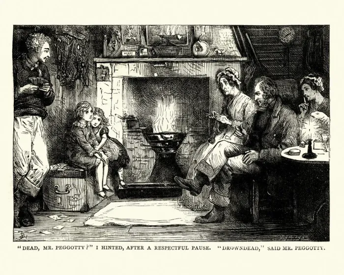 Framed Print : David Copperfield by Charles Dickens, Dead, Mr. Peggotty ? Framed Print : David Copperfield by Charles Dickens, Dead, Mr. Peggotty ?