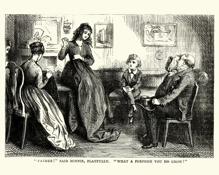 Framed Print : David Copperfield, Charles Dickens, Father! said Minnie, playfully Framed Print : David Copperfield, Charles Dickens, Father! said Minnie, playfully