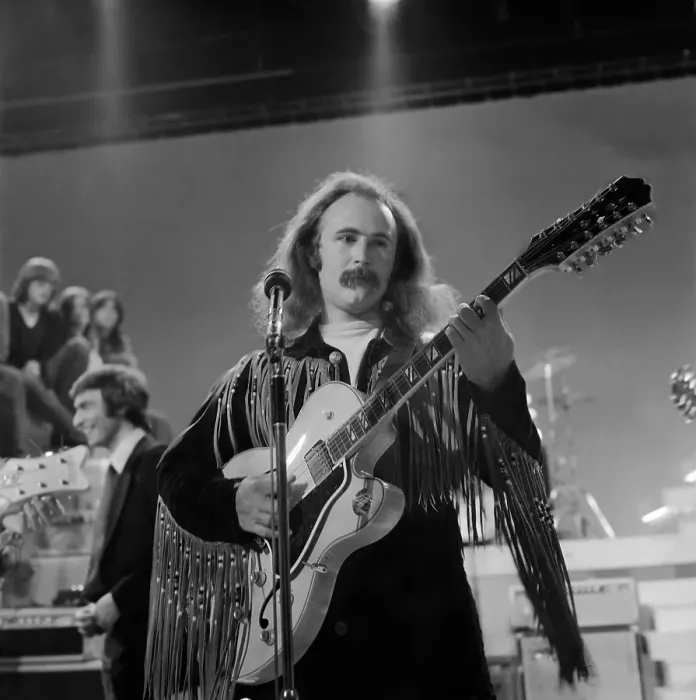 Framed Print : David Crosby On TV Framed Print : David Crosby On TV