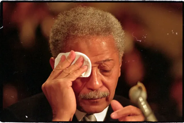 Framed Print : David Dinkins Wiping Brow While Testifying Framed Print : David Dinkins Wiping Brow While Testifying