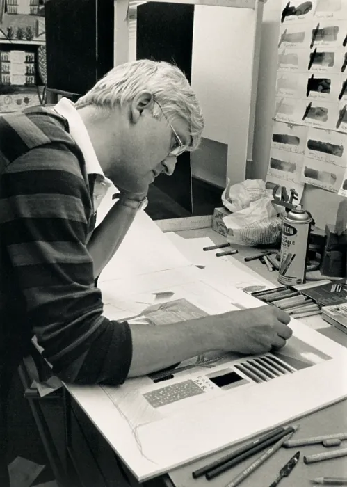 Framed Print : David Hockney In His Studio Framed Print : David Hockney In His Studio