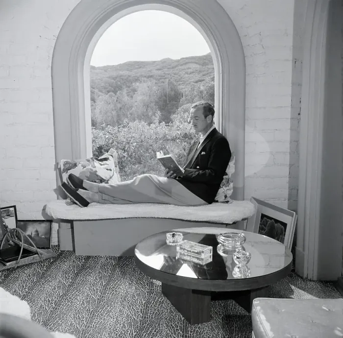 Framed Print : David Niven Reading Framed Print : David Niven Reading