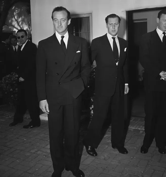 Framed Print : David Niven and Robert Coote Attending a Funeral