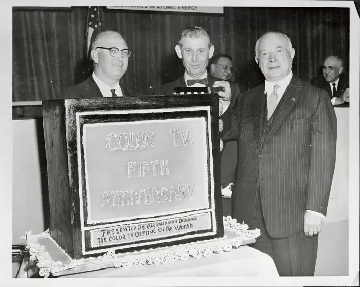 Framed Print : David Sarnoff With Giant TV Cake Framed Print : David Sarnoff With Giant TV Cake
