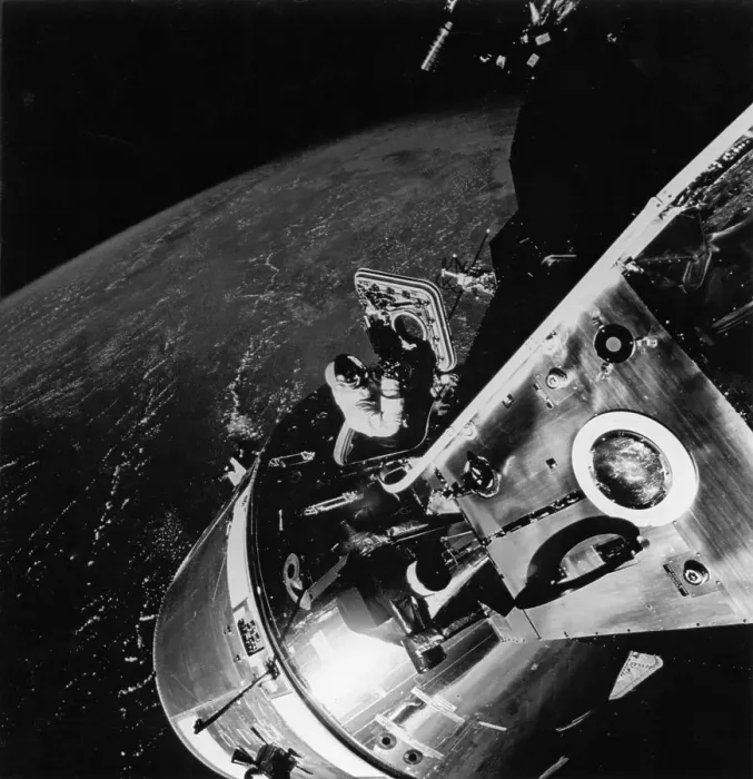 Framed Print : David Scott Emerges from Spacecraft Framed Print : David Scott Emerges from Spacecraft