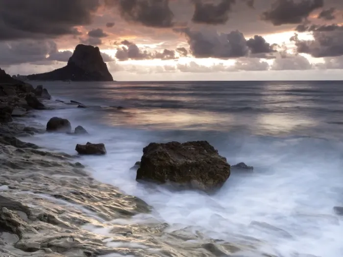 Framed Print : To dawn in a rock cala and with a great crag Framed Print : To dawn in a rock cala and with a great crag