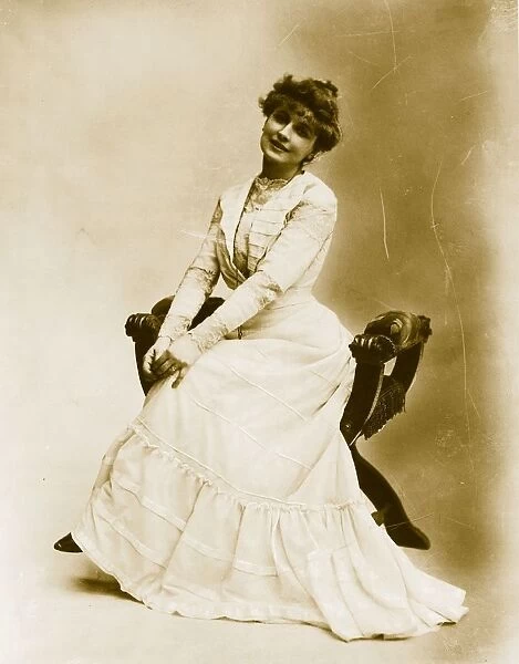 Day Dress. 24th August 1900: Miss Marguerite Aubert wearing a day dress