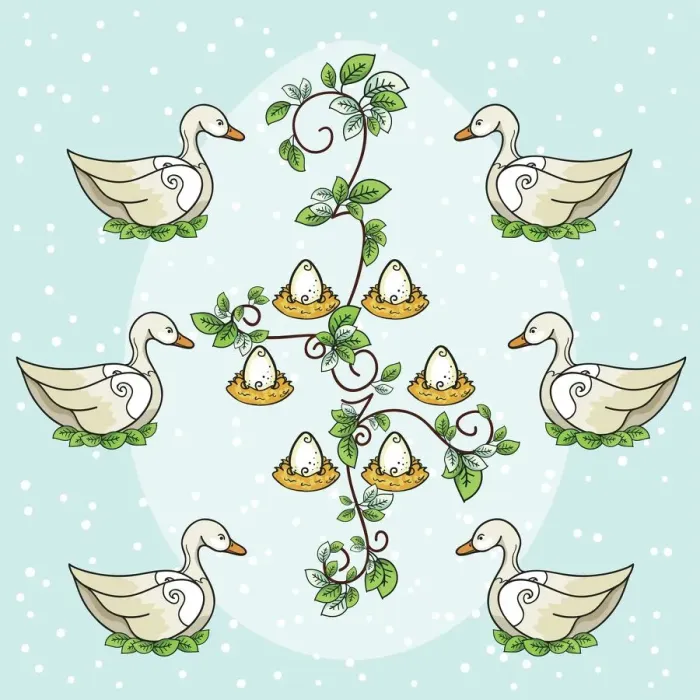 Framed Print : The Twelve days Of Christmas Series. Six Geese A Laying Framed Print : The Twelve days Of Christmas Series. Six Geese A Laying