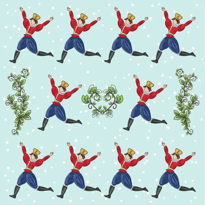 Framed Print : The Twelve days Of Christmas Series. Ten Lords A Leaping Framed Print : The Twelve days Of Christmas Series. Ten Lords A Leaping