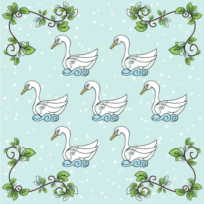 Framed Print : The Twelve days Of Christmas Series. Seven Swans a Swimming Framed Print : The Twelve days Of Christmas Series. Seven Swans a Swimming