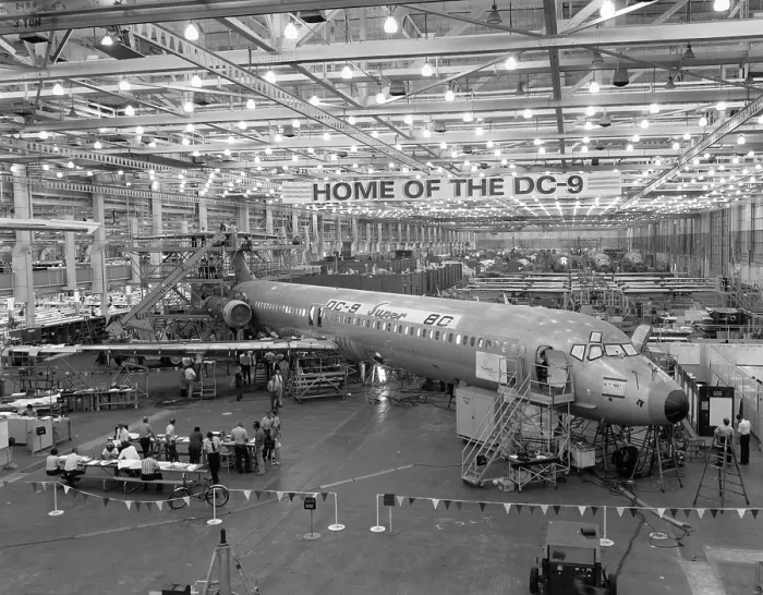 Framed Print : DC-9 Super 80 Production Framed Print : DC-9 Super 80 Production