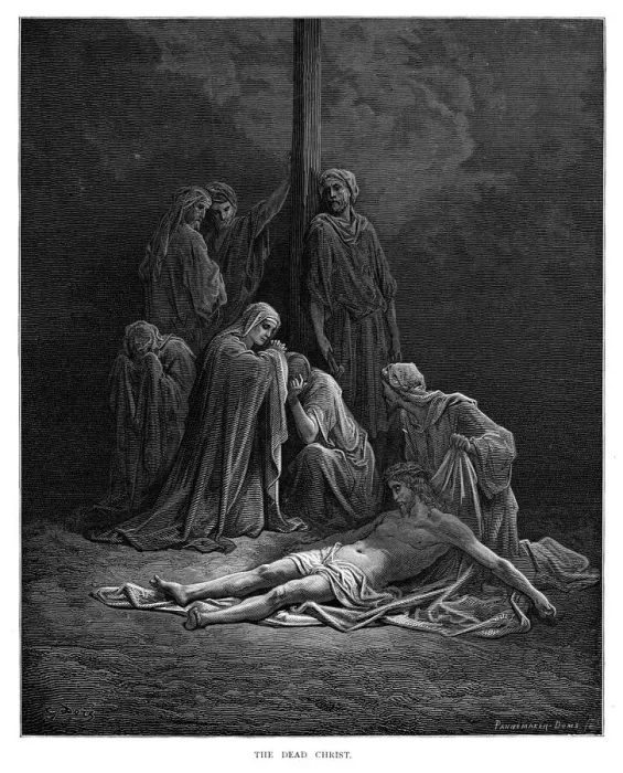 Framed Print : The dead Christ engraving 1870 Framed Print : The dead Christ engraving 1870