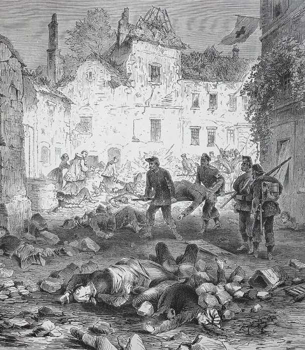 Framed Print : Dead and wounded after the blasting of the powder tower in the town of Laon on 9 September, France, in the Franco-Prussian War of 1870-1871, Historical, digitally restored reproduction of an original 19th century master, exact original date unknown Framed Print : Dead and wounded after the blasting of the powder tower in the town of Laon on 9 September, France, in the Franco-Prussian War of 1870-1871, Historical, digitally restored reproduction of an original 19th century master, exact original date unknown