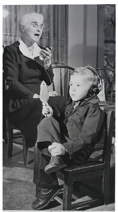 Framed Print : Deaf Child With Headphones, Learing Framed Print : Deaf Child With Headphones, Learing