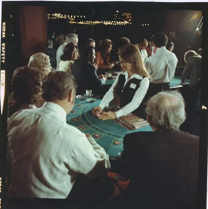 Framed Print : Dealer Shuffling Cards at Blackjack Table