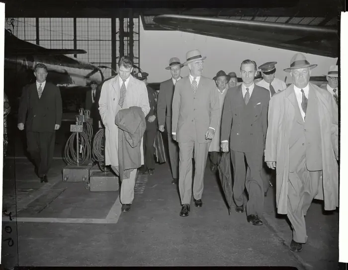 Framed Print : Dean Acheson Being Escorted at Airport Framed Print : Dean Acheson Being Escorted at Airport