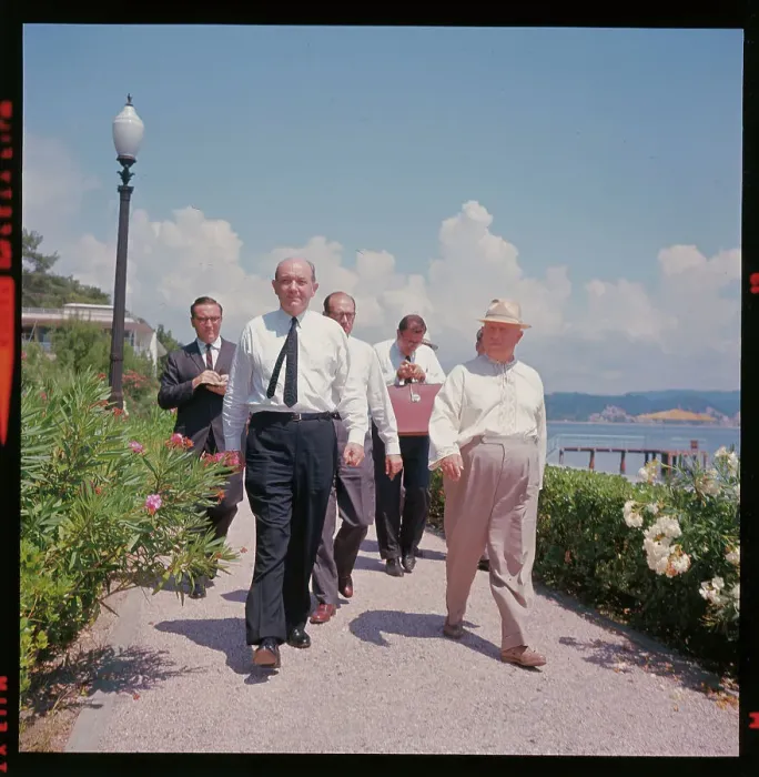 Framed Print : Dean Rusk and Nikita Krushchev Strolling with Others Framed Print : Dean Rusk and Nikita Krushchev Strolling with Others