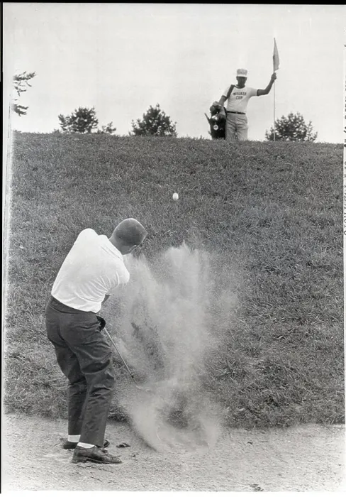 Framed Print : Deane Beman Chipping from Trap Framed Print : Deane Beman Chipping from Trap
