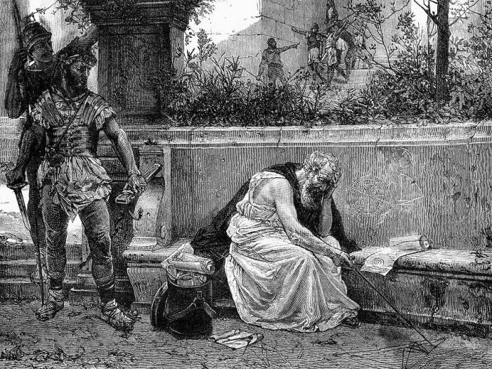 Framed Print : Death Of Archimedes Illustration Framed Print : Death Of Archimedes Illustration