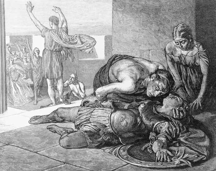 Framed Print : Death of Eucles After Battle of Marathon
