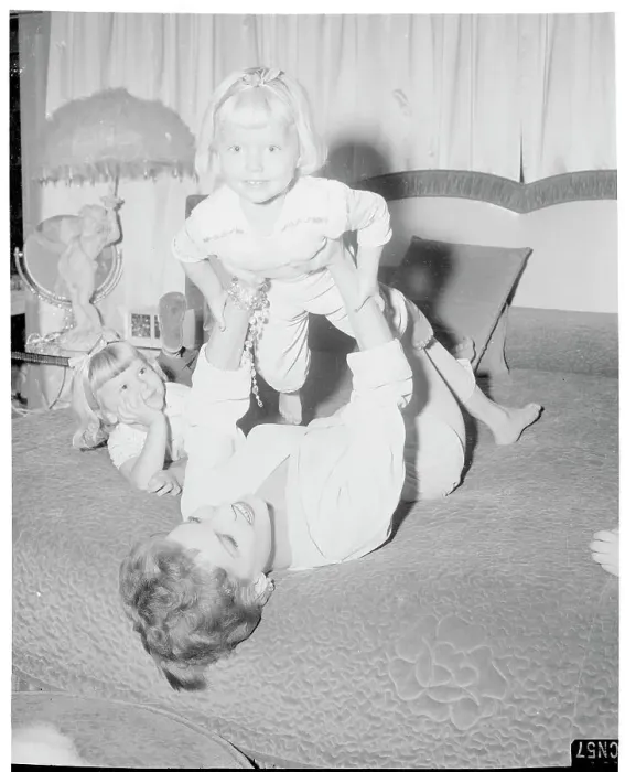 Framed Print : Debra Paget Playing with Her Nieces Framed Print : Debra Paget Playing with Her Nieces