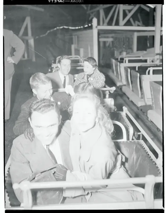 Framed Print : Debutantes and Their Escorts Riding Roller Coaster Framed Print : Debutantes and Their Escorts Riding Roller Coaster