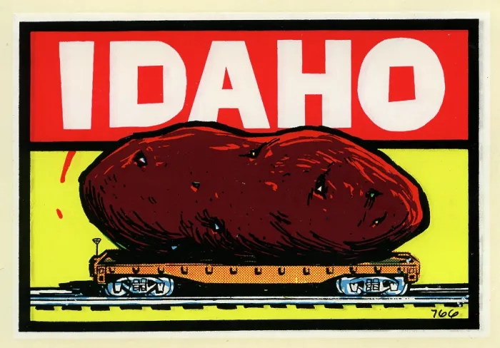 Framed Print : Idaho. USA - 1960: A decal for Idaho from 1960 in USA Framed Print : Idaho. USA - 1960: A decal for Idaho from 1960 in USA