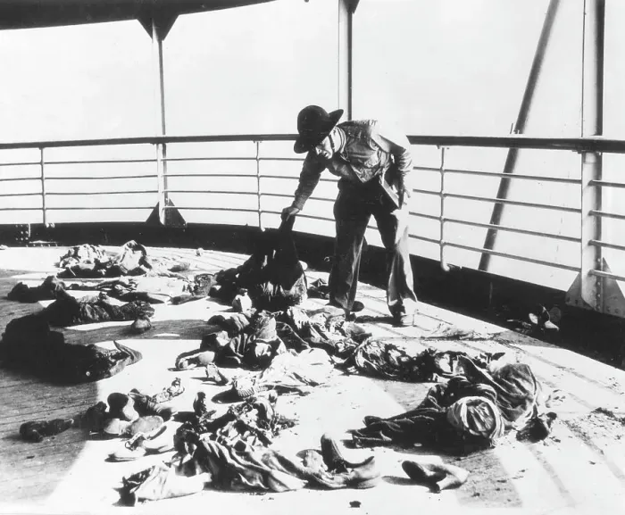 Framed Print : The Deck Of The S.S. Morro Castle Is Inspected Framed Print : The Deck Of The S.S. Morro Castle Is Inspected