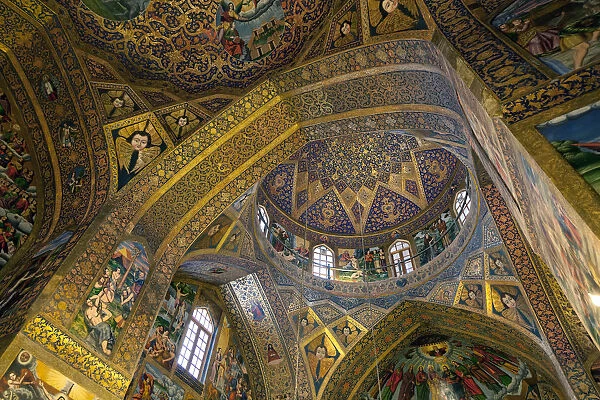 Decorated ceiling of Vank Cathedral, Isfahan, Iran