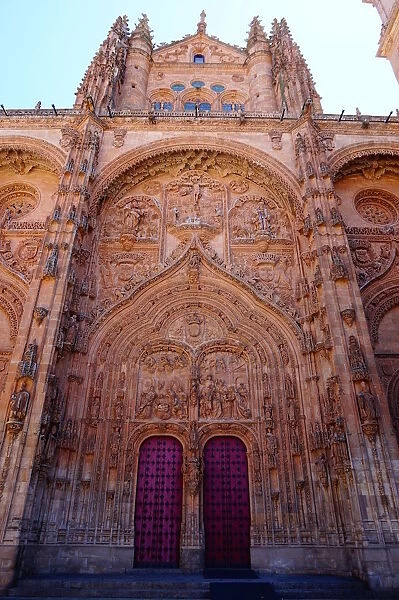 Decorated FaAzade of the New Cathedral, Salamanca, Spain