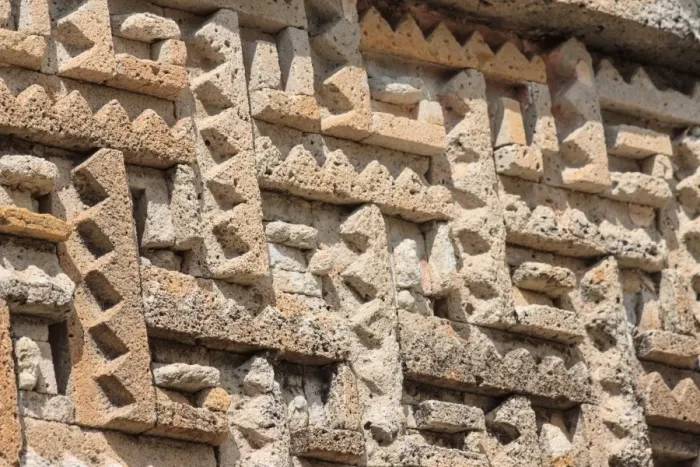Framed Print : Decoration and patterns in Mitla walls