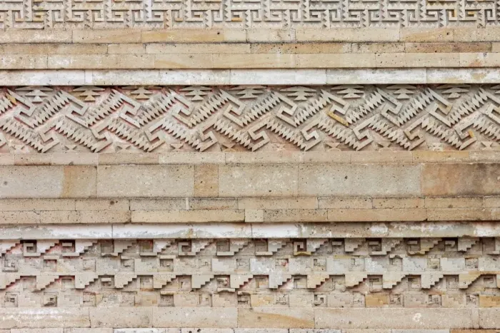 Framed Print : Decoration and patterns in Mitla walls, Oaxaca Framed Print : Decoration and patterns in Mitla walls, Oaxaca