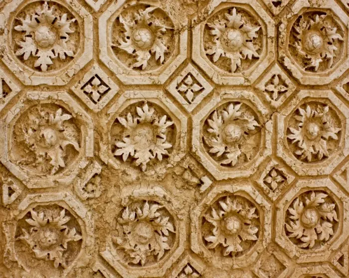 Framed Print : Decorative carving in the temple of Bel, Palmyra Framed Print : Decorative carving in the temple of Bel, Palmyra