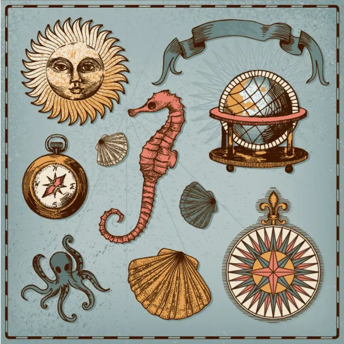 : Decorative nautical set : Decorative nautical set