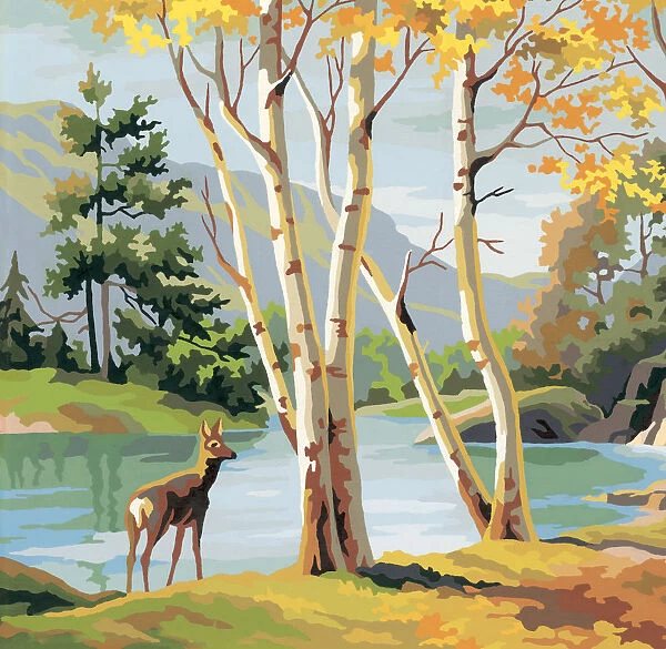 Deer by Lake