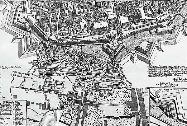 Defeat of the Ottoman Empire in Vienna in 1683: siege work against the castle bastion