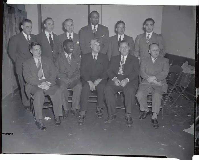 Framed Print : Eleven Defendants at Their Communist Spy Trial Framed Print : Eleven Defendants at Their Communist Spy Trial