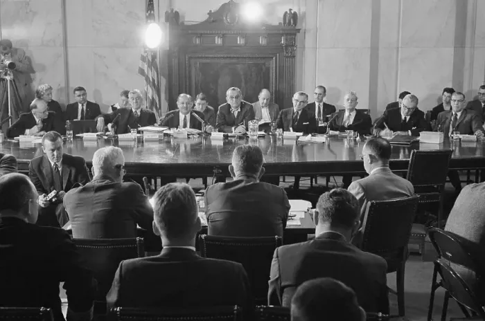 Framed Print : Defense Chiefs At Witness Table In Senat Framed Print : Defense Chiefs At Witness Table In Senat