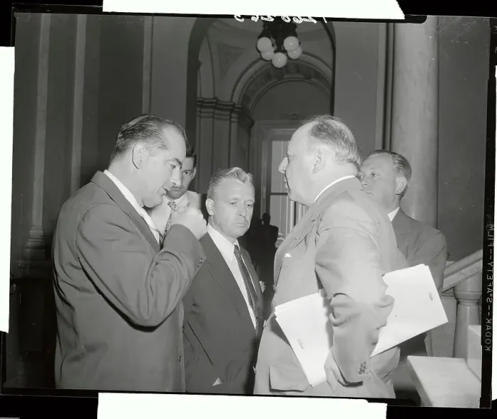 Framed Print : Defense Department Representatives Meeting in a Corridor