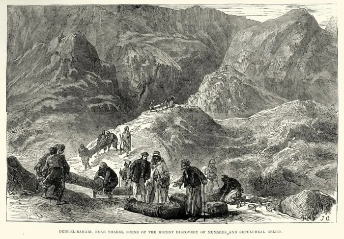 Framed Print : Deir el-Bahari Egypt - Discovery of Mummies 1882 Framed Print : Deir el-Bahari Egypt - Discovery of Mummies 1882