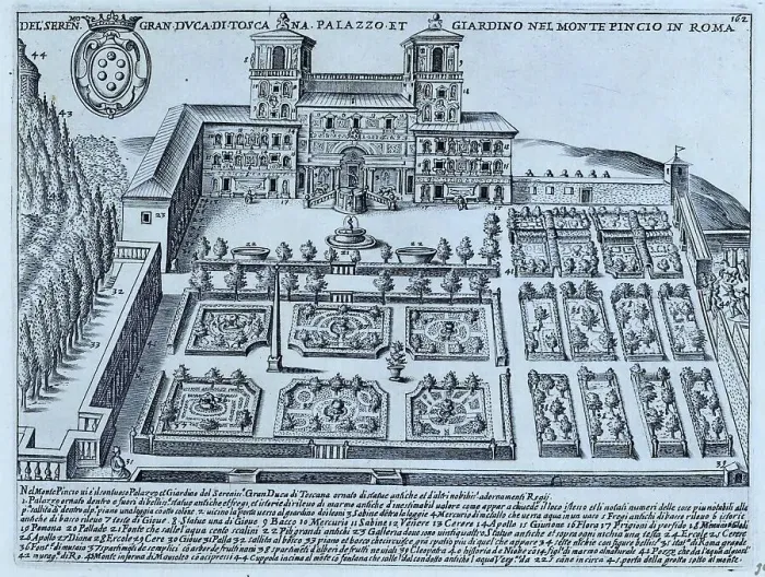 Framed Print : Del Serenmo Gran duca di toscana Palazzo et giardino nel monte Pincio in Roma, Garden of the Grand Duke of Tuscany on Mount Pincio. Villa Medici on Monte Pincio Framed Print : Del Serenmo Gran duca di toscana Palazzo et giardino nel monte Pincio in Roma, Garden of the Grand Duke of Tuscany on Mount Pincio. Villa Medici on Monte Pincio